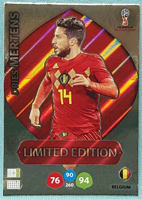 DRIES MEERTENS - PANINI FIFA WORLD CUP 2018 RUSSIA - `LIMITED EDITION` FOIL TRADING CARD