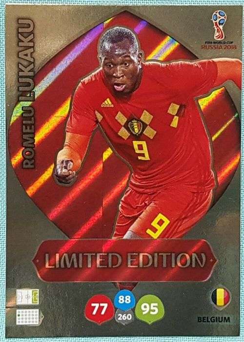ROMELU LUKAKU - PANINI FIFA WORLD CUP 2018 RUSSIA - `LIMITED EDITION` FOIL TRADING CARD