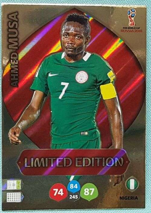 AHMED MUSA - PANINI FIFA WORLD CUP 2018 RUSSIA - `LIMITED EDITION` FOIL TRADING CARD