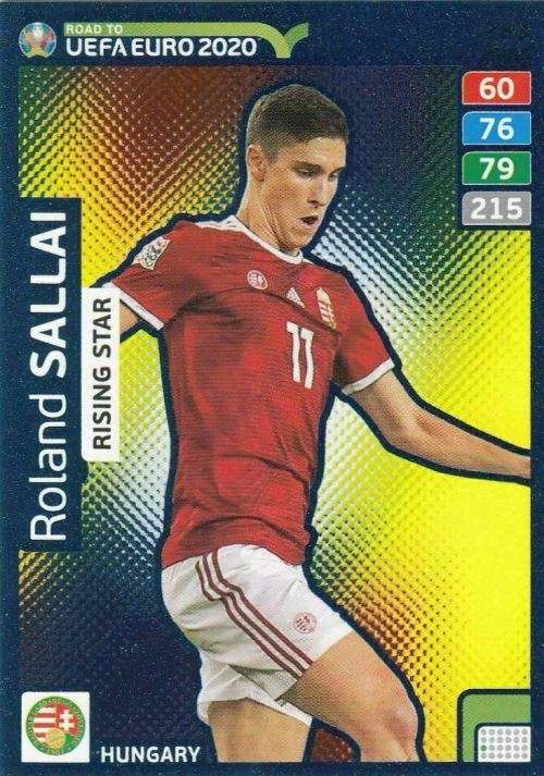ROLAND SALLAI - PANINI `ROAD TO EURO 2020` - `RISING STAR` FOIL TRADING CARD 283