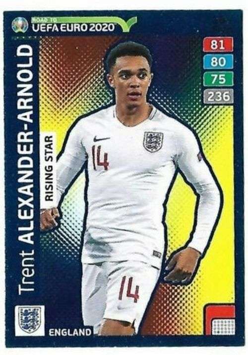 TRENT ALEX ARNOLD - PANINI `ROAD TO EURO 2020` - `RISING STAR` FOIL TRADING CARD 281