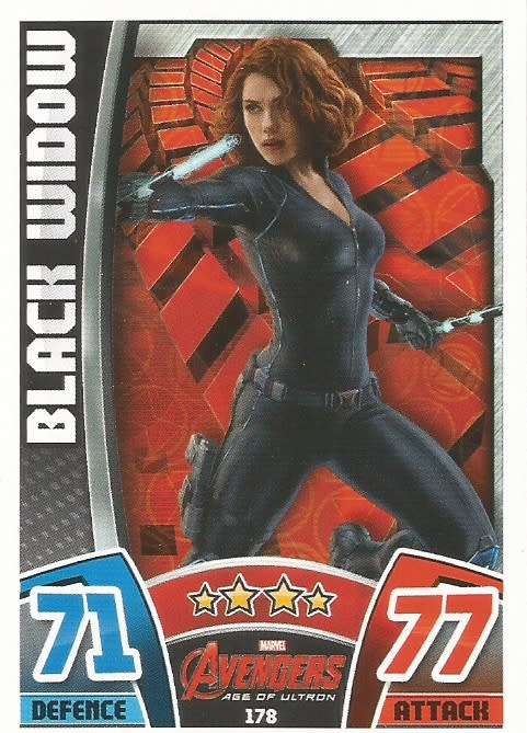 BLACK WIDOW -  TOPPS `HERO ATTAX AVENGERS` 2015 - `MOVIE CARD` TRADING CARD 178
