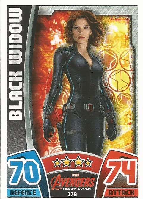 BLACK WIDOW -  TOPPS `HERO ATTAX AVENGERS` 2015 - `MOVIE CARD` TRADING CARD 179