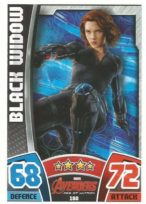 BLACK WIDOW -  TOPPS `HERO ATTAX AVENGERS` 2015 - `MOVIE CARD` TRADING CARD 180