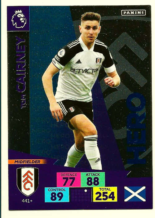 TOM CAIRNEY - ENGLISH PREMIER LEAGUE `PLUS` 2020/2021 - SILVER FOIL `HERO` TRADING CARD 441+