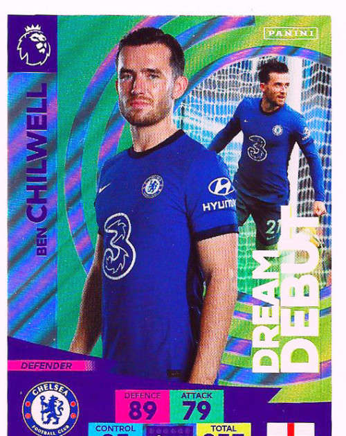 BEN CHILWELL - ENGLISH PREMIER LEAGUE `PLUS` 2020/2021 - FOIL `DREAM DEBUT` TRADING CARD 520