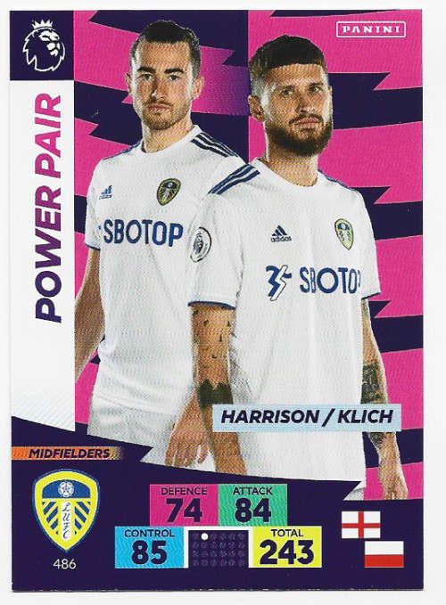 LEEDS UNITED - EPL ADRENALYN `PLUS` 2020/2021 - `POWER PAIR` TRADING CARD