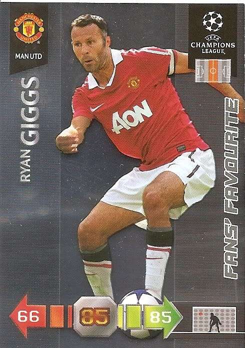 RYAN GIGGS (Manchester United) - PANINI CHAMPIONS LEAGUE 2010/11 - `FANS FAVOURITE` TRADING CARD