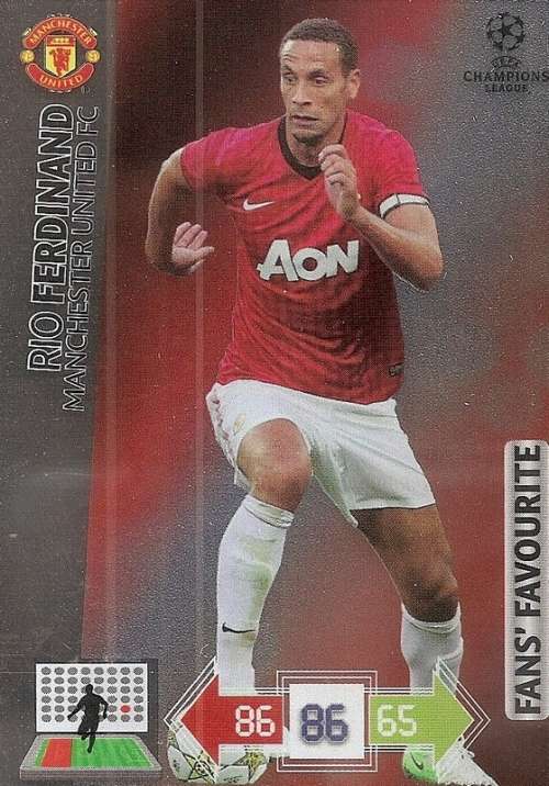 RIO FERDINAND (Manchester United) - PANINI CHAMPIONS LEAGUE 2012/13 - `FANS FAVOURITE` TRADING CARD