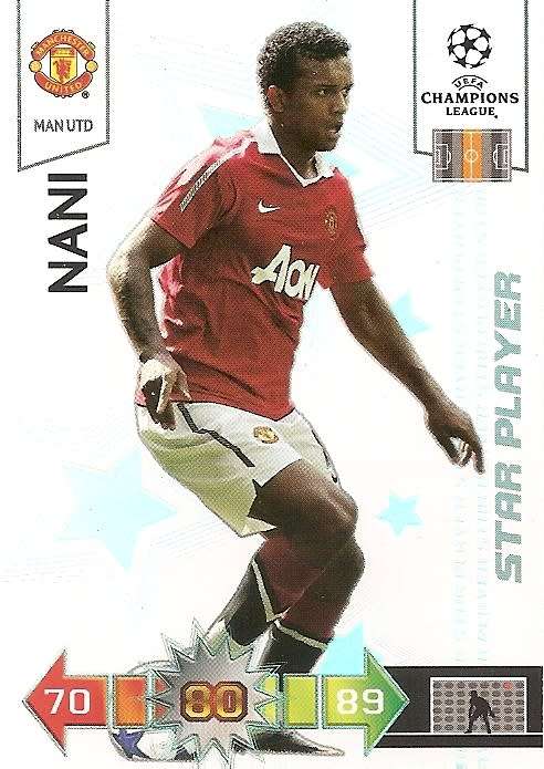 NANI (Manchester United) - PANINI CHAMPIONS LEAGUE 2010/11 - `STAR PLAYER` TRADING CARD