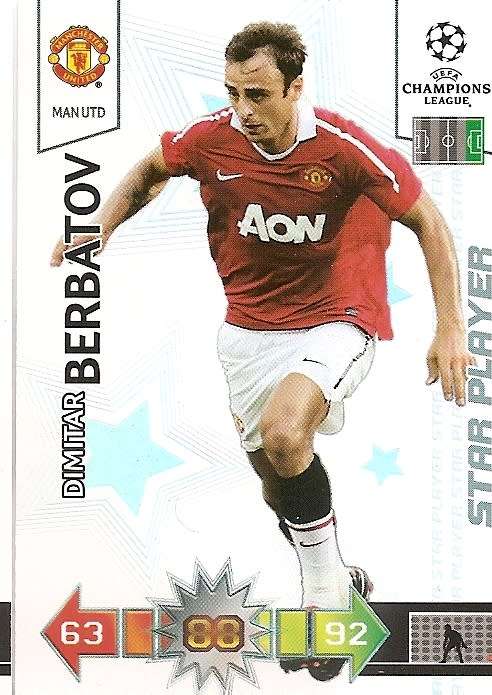 BERBATOV (Manchester United) - PANINI CHAMPIONS LEAGUE 2010/11 - `STAR PLAYER` TRADING CARD