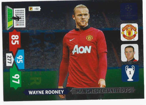 WAYNE ROONEY (Manchester United) - PANINI CHAMPIONS LEAGUE 2013/14 - `GAME CHANGER` TRADING CARD