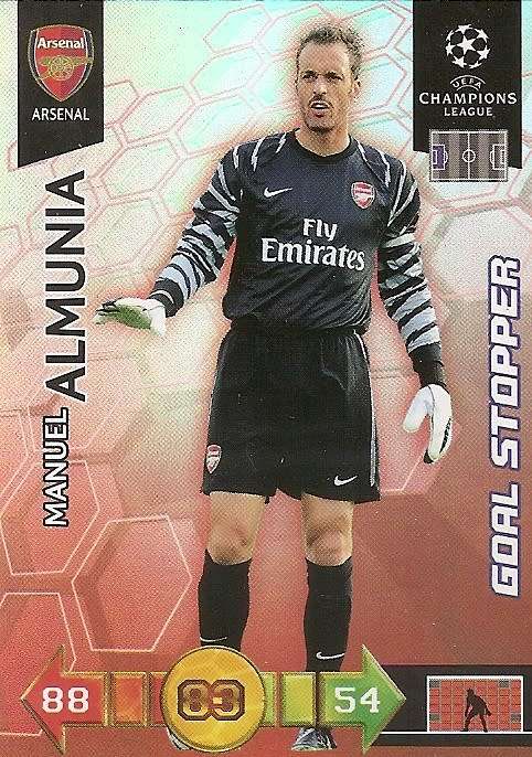 MANUEL ALMUNIA (ARSENAL) - PANINI `CHAMPIONS LEAGUE` 2010/11 - `GOAL STOPPER` TRADING CARD