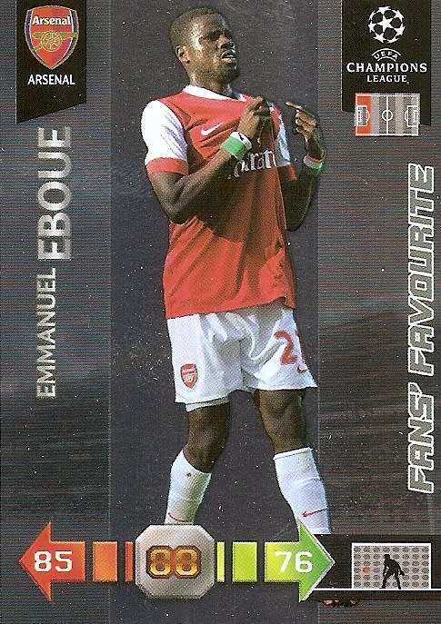 EMANUEL EBOUE (ARSENAL) - PANINI `CHAMPIONS LEAGUE` 2010/11 - `FANS FAVOURITE` TRADING CARD