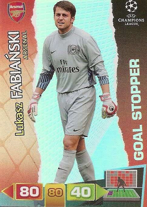 LUKASZ FABIANSKI (ARSENAL) - PANINI `CHAMPIONS LEAGUE` 2011/12 - `GOAL STOPPER` TRADING CARD