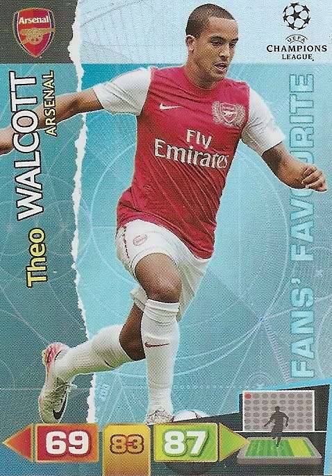 THEO WALCOTT (ARSENAL) - PANINI `CHAMPIONS LEAGUE` 2011/12 - `FANS FAVOURITE` TRADING CARD