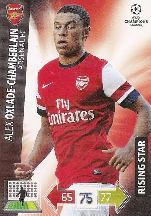ALEX OX. CHAMBERLAIN (ARSENAL) - PANINI `CHAMPIONS LEAGUE` 2012/13 - `RISING STAR` TRADING CARD