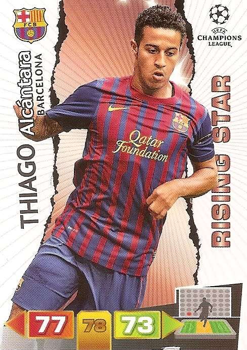 THIAGO ALCANTARA (BARCELONA) - PANINI `CHAMPIONS LEAGUE 2011/12` - ROOKIE `RISING STAR` TRADING CARD