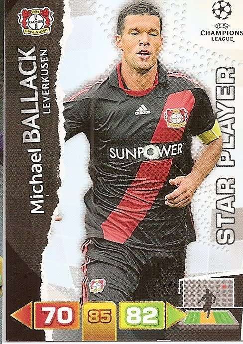 MICHAEL BALLACK (LEVERKUSEN) - PANINI `CHAMPIONS LEAGUE 2011/12` - `STAR PLAYER` TRADING CARD