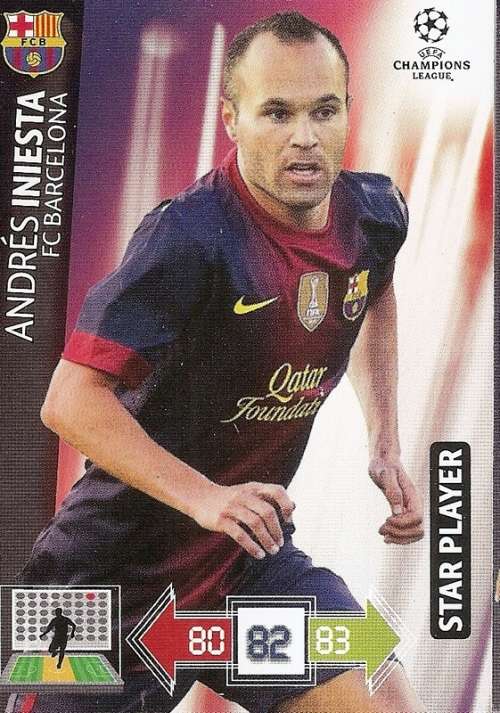 ANDRES INIESTA (BARCELONA) - PANINI `CHAMPIONS LEAGUE 2012/13` - `STAR PLAYER` TRADING CARD