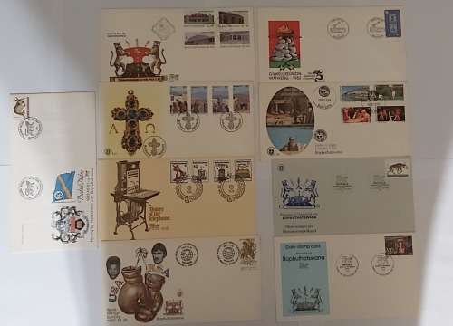 BOPHUTHATSWANA - LOT of 8 1st Day Covers and DATE CARDS - No Duplicates