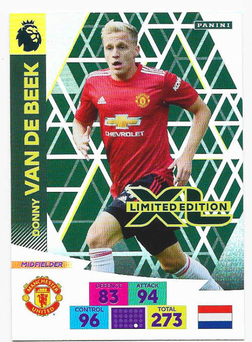 DONNY VAN DE BEEK - ENGLISH PREMIER LEAGUE `PLUS` 2020-2021 -  GOLD `LIMITED EDITION` TRADING CARD