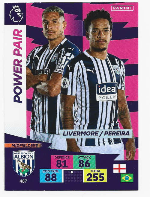 WEST BROMWICH ALBION - EPL ADRENALYN `PLUS` 2020/2021 - `POWER PAIR` TRADING CARD