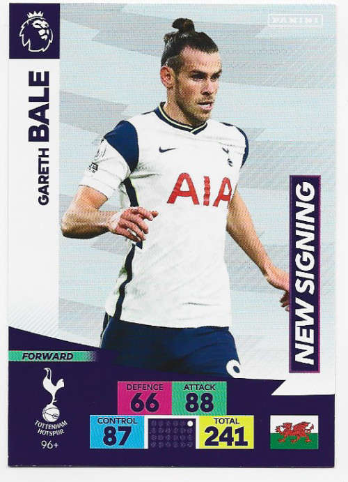 GARETH BALE (Spurs) - EPL ADRENALYN `PLUS` 2020/2021 - `NEW SIGNING` TRADING CARD