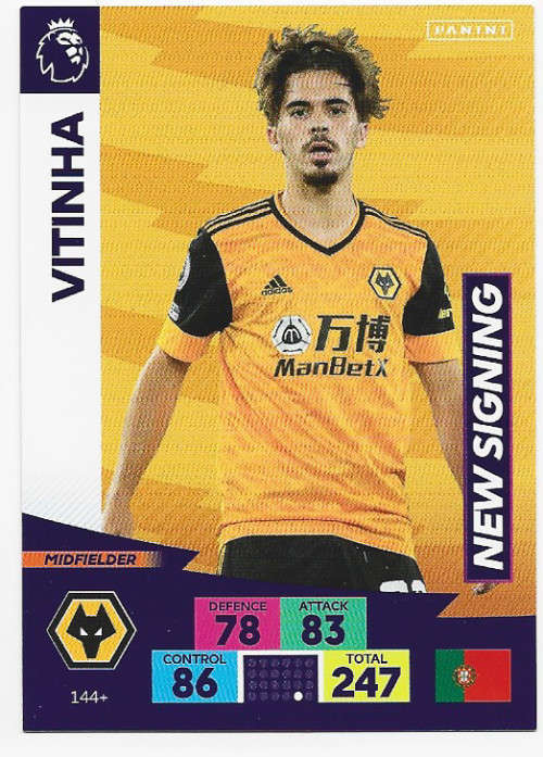 VITINHA (Wolves) - EPL ADRENALYN `PLUS` 2020/2021 - `NEW SIGNING` TRADING CARD
