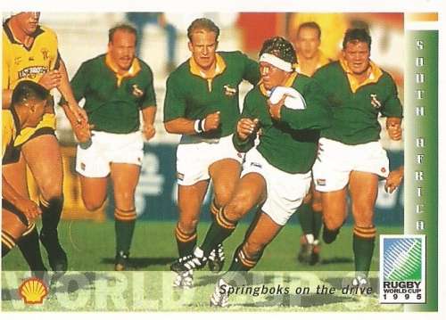 SOUTH AFRICA `SPRINGBOKS` - SPORTS DECK `SHELL RUGBY WORLD CUP 1995` - TRADING CARD 201