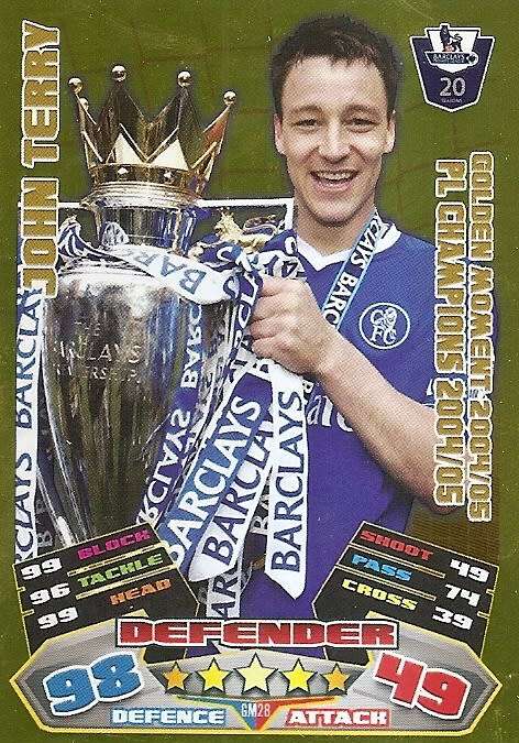 JOHN TERRY - TOPPS EPL MATCH ATTAX 2011/2012 - GOLD `GOLDEN MOMENT` TRADING CARD GM28