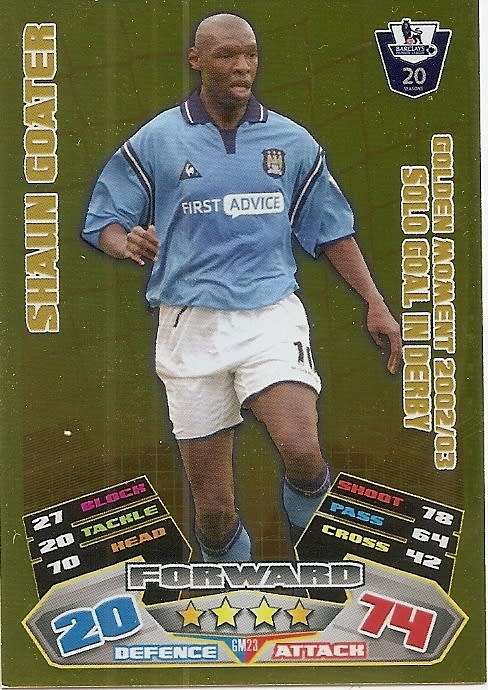SHAUN GOATER - TOPPS EPL MATCH ATTAX 2011/2012 - GOLD `GOLDEN MOMENT` TRADING CARD GM23
