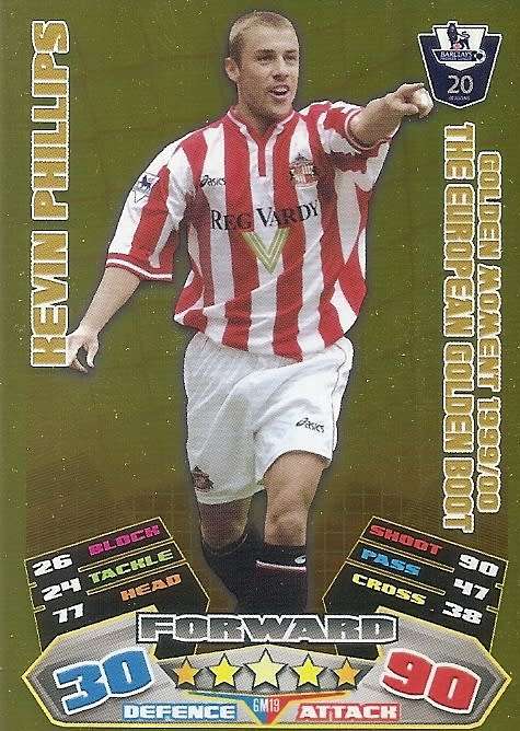 KEVIN PHILLIPS - TOPPS EPL MATCH ATTAX 2011/2012 - GOLD `GOLDEN MOMENT` TRADING CARD GM19