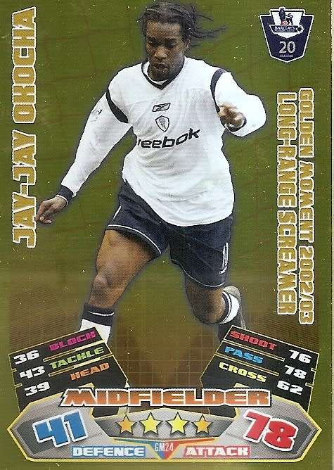 JAY JAY OKOCHA - TOPPS EPL MATCH ATTAX 2011/2012 - GOLD `GOLDEN MOMENT` TRADING CARD GM24