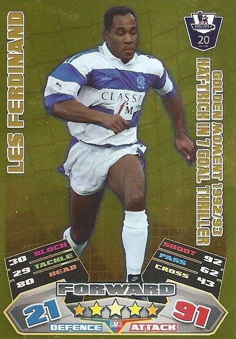LES FERDINAND - TOPPS EPL MATCH ATTAX 2011/2012 - GOLD `GOLDEN MOMENT` TRADING CARD GM3
