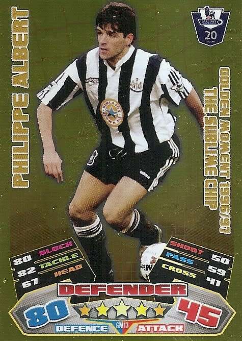 PHILIPPE ALBERT - TOPPS EPL MATCH ATTAX 2011/2012 - GOLD `GOLDEN MOMENT` TRADING CARD GM13