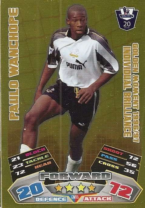 PAULO WANCHOPE - TOPPS EPL MATCH ATTAX 2011/2012 - GOLD `GOLDEN MOMENT` TRADING CARD GM15