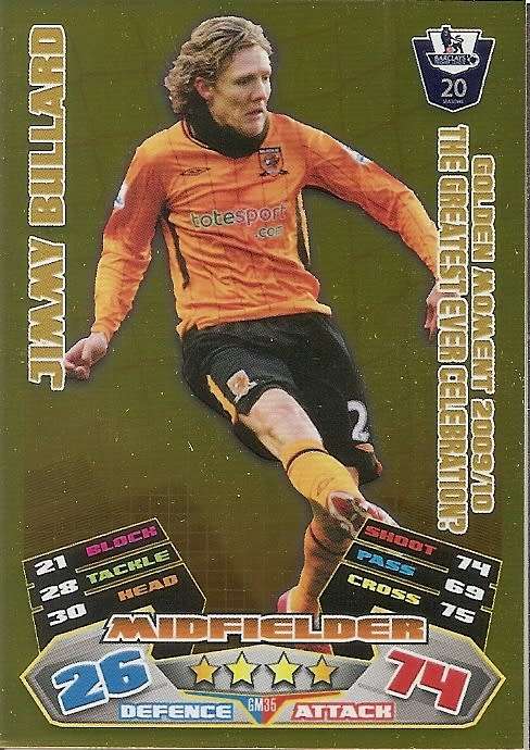 JIMMY BULLARD - TOPPS EPL MATCH ATTAX 2011/2012 - GOLD `GOLDEN MOMENT` TRADING CARD GM35