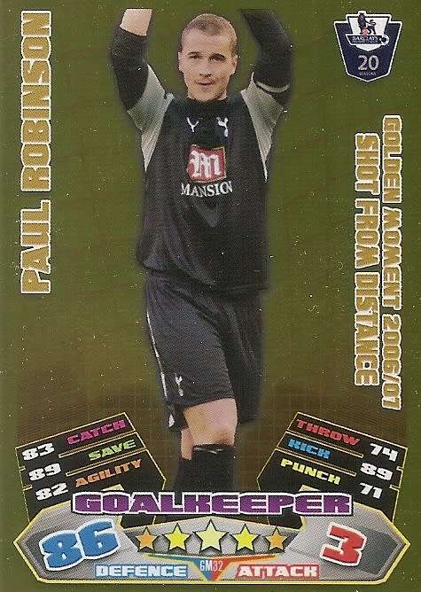 PAUL ROBINSON - TOPPS EPL MATCH ATTAX 2011/2012 - GOLD `GOLDEN MOMENT` TRADING CARD GM32