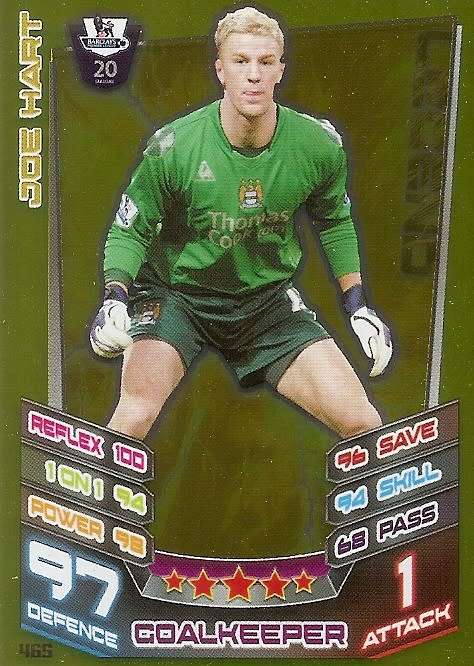 JOE HART - TOPPS EPL MATCH ATTAX 2012/2013 - GOLD `LEGEND` TRADING CARD 465