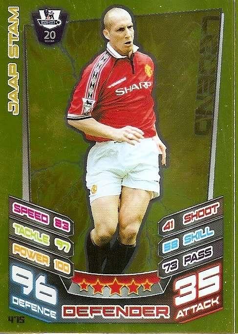 JAAP STAM - TOPPS EPL MATCH ATTAX 2012/2013 - GOLD `LEGEND` TRADING CARD 475
