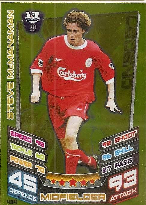 STEVE McMANAMAN - TOPPS EPL MATCH ATTAX 2012/2013 - GOLD `LEGEND` TRADING CARD 484