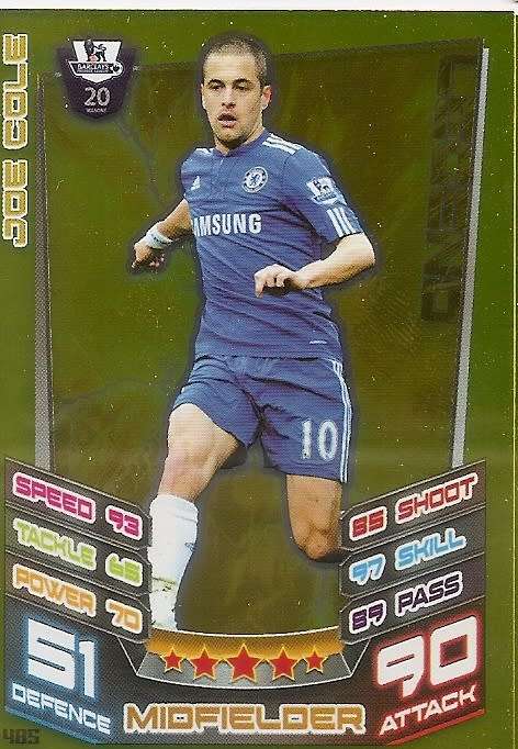 JOE COLE - TOPPS EPL MATCH ATTAX 2012/2013 - GOLD `LEGEND` TRADING CARD 485