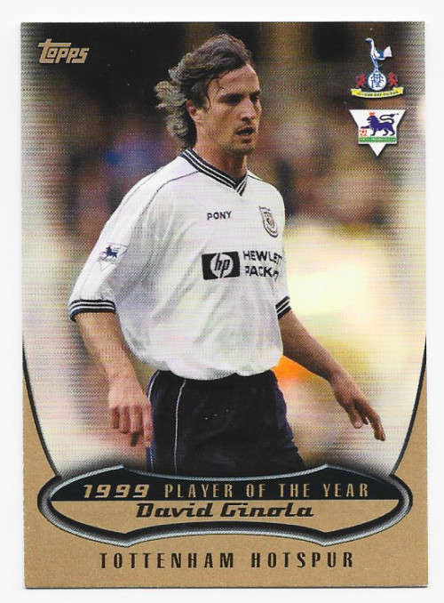 DAVID GINOLA (SPURS) - TOPPS `PREMIER GOLD` 2003 - RARE `1999 Player of the Year`TRADING CARD POTY7