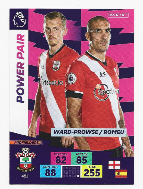 SOUTHAMPTON FC - EPL ADRENALYN `PLUS` 2020/2021 - `POWER PAIR` TRADING CARD