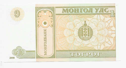 MONGOLIA  - 1 TUGRIK  BANK NOTE 2008  - UNC