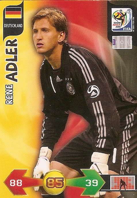 RENE ADLER - FIFA WORLD CUP 2010 ADRENALYN XL -  `BASE` TRADING CARD - UK EDITION ONLY