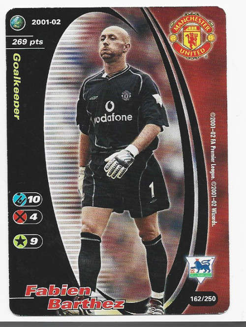 FABIEN BARTHEZ (Manchester United) - EPL WIZARDS 2001/02 - FOIL TRADING CARD 162/250