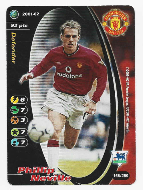 PHILLIP NEVILLE (Manchester United) - EPL WIZARDS 2001/02 - FOIL TRADING CARD 166/250
