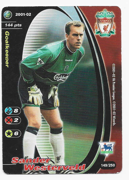 SANDER WESTERVELD (Liverpool) - EPL WIZARDS 2001/02 - FOIL TRADING CARD 149/250
